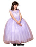Big Girls Lilac Illusion Neckline Floral Applique Glitter Tulle Dress 8-16 - SophiasStyle.com